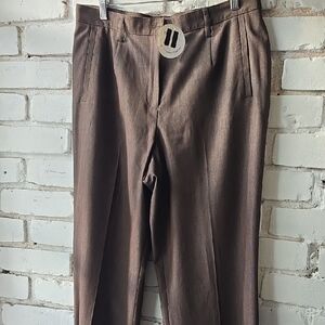 Haggar Brown Pleated Dress Pants